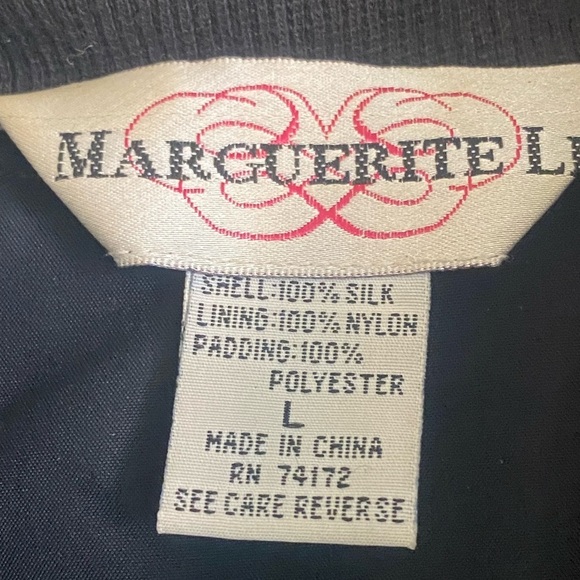 Vintage Marguerite Li 100% Silk Leopard Print Women's Bomber Jacket Size Large - Picture 6 of 12